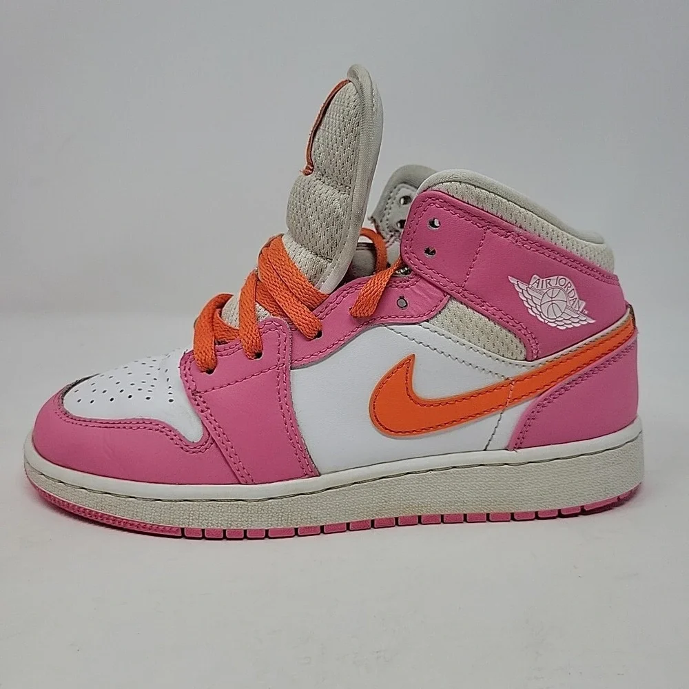 Nike Air Jordan 1 Mid DX3240-681 White Basketball Youth Girl Shoes‎ Size 5Y